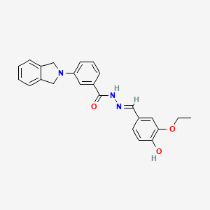 molecular formula C24H23N3O3 B6115498 3-(1,3-dihydro-2H-isoindol-2-yl)-N'-(3-ethoxy-4-hydroxybenzylidene)benzohydrazide 