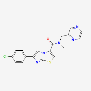 6-(4-chlorophenyl)-N-methyl-N-(2-pyrazinylmethyl)imidazo[2,1-b][1,3]thiazole-3-carboxamide