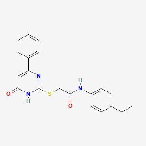 molecular formula C20H19N3O2S B6115531 N-(4-ethylphenyl)-2-[(6-oxo-4-phenyl-1,6-dihydro-2-pyrimidinyl)thio]acetamide 