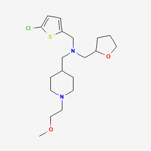 molecular formula C19H31ClN2O2S B6115587 1-(5-chloro-2-thienyl)-N-{[1-(2-methoxyethyl)-4-piperidinyl]methyl}-N-(tetrahydro-2-furanylmethyl)methanamine 