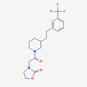 molecular formula C19H23F3N2O3 B6115595 3-[2-oxo-2-(3-{2-[3-(trifluoromethyl)phenyl]ethyl}-1-piperidinyl)ethyl]-1,3-oxazolidin-2-one 