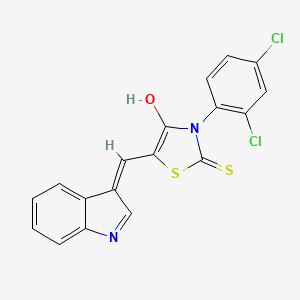 molecular formula C18H10Cl2N2OS2 B6115603 3-(2,4-dichlorophenyl)-5-(1H-indol-3-ylmethylene)-2-thioxo-1,3-thiazolidin-4-one 