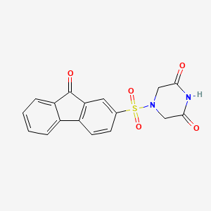 molecular formula C17H12N2O5S B6115614 4-[(9-oxo-9H-fluoren-2-yl)sulfonyl]-2,6-piperazinedione 