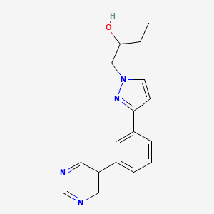 molecular formula C17H18N4O B6115618 1-{3-[3-(5-pyrimidinyl)phenyl]-1H-pyrazol-1-yl}-2-butanol 