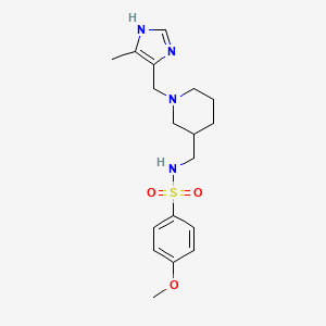 molecular formula C18H26N4O3S B6115625 4-methoxy-N-({1-[(4-methyl-1H-imidazol-5-yl)methyl]-3-piperidinyl}methyl)benzenesulfonamide 