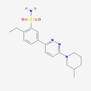 molecular formula C18H24N4O2S B6115646 2-ethyl-5-[6-(3-methyl-1-piperidinyl)-3-pyridazinyl]benzenesulfonamide 