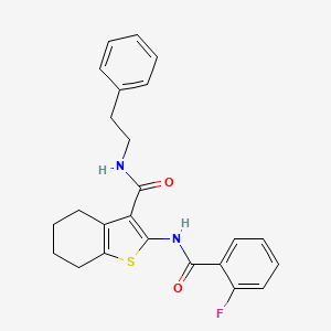 molecular formula C24H23FN2O2S B6115665 2-[(2-fluorobenzoyl)amino]-N-(2-phenylethyl)-4,5,6,7-tetrahydro-1-benzothiophene-3-carboxamide 