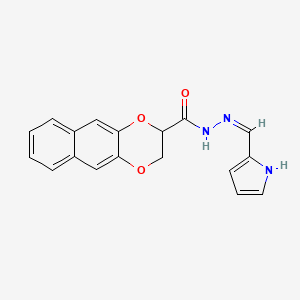 molecular formula C18H15N3O3 B6115669 N'-(1H-pyrrol-2-ylmethylene)-2,3-dihydronaphtho[2,3-b][1,4]dioxine-2-carbohydrazide 