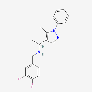 molecular formula C19H19F2N3 B6115688 (3,4-difluorobenzyl)[1-(5-methyl-1-phenyl-1H-pyrazol-4-yl)ethyl]amine 