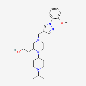 molecular formula C25H39N5O2 B6115689 2-(1-(1-isopropyl-4-piperidinyl)-4-{[1-(2-methoxyphenyl)-1H-pyrazol-4-yl]methyl}-2-piperazinyl)ethanol 