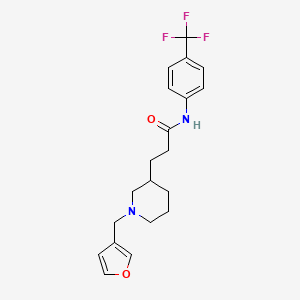 molecular formula C20H23F3N2O2 B6115697 3-[1-(3-furylmethyl)-3-piperidinyl]-N-[4-(trifluoromethyl)phenyl]propanamide 