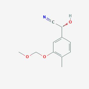 molecular formula C11H13NO3 B061157 (2R)-2-Hydroxy-2-[3-(methoxymethoxy)-4-methylphenyl]acetonitrile CAS No. 189683-86-1