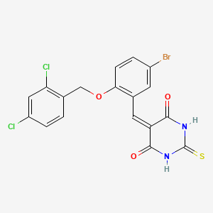 molecular formula C18H11BrCl2N2O3S B6115709 5-{5-bromo-2-[(2,4-dichlorobenzyl)oxy]benzylidene}-2-thioxodihydro-4,6(1H,5H)-pyrimidinedione 