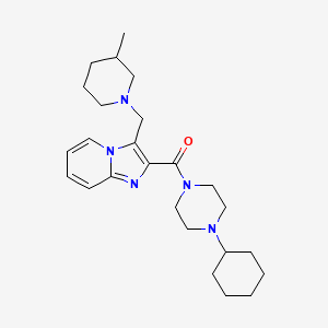 2-[(4-cyclohexyl-1-piperazinyl)carbonyl]-3-[(3-methyl-1-piperidinyl)methyl]imidazo[1,2-a]pyridine