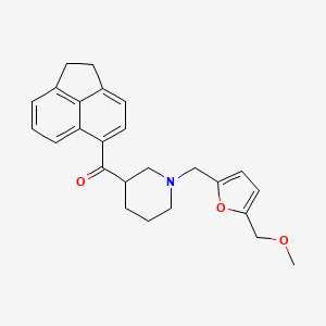 molecular formula C25H27NO3 B6115722 1,2-dihydro-5-acenaphthylenyl(1-{[5-(methoxymethyl)-2-furyl]methyl}-3-piperidinyl)methanone 