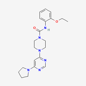 molecular formula C21H28N6O2 B6115728 N-(2-ethoxyphenyl)-4-[6-(1-pyrrolidinyl)-4-pyrimidinyl]-1-piperazinecarboxamide 