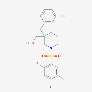 molecular formula C19H19ClF3NO3S B6115736 {3-(3-chlorobenzyl)-1-[(2,4,5-trifluorophenyl)sulfonyl]-3-piperidinyl}methanol 