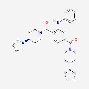 molecular formula C32H43N5O2 B611574 (2-(苯基氨基)-1,4-苯撑)双((4-(吡咯烷-1-基)哌啶-1-基)甲酮) CAS No. 1415800-43-9