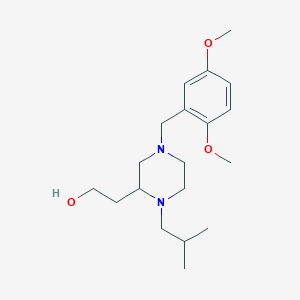 molecular formula C19H32N2O3 B6115742 2-[4-(2,5-dimethoxybenzyl)-1-isobutyl-2-piperazinyl]ethanol 