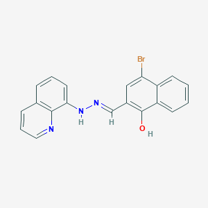 molecular formula C20H14BrN3O B6115779 4-bromo-1-hydroxy-2-naphthaldehyde 8-quinolinylhydrazone 