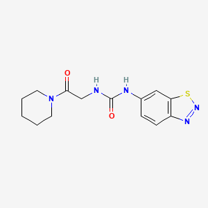 molecular formula C14H17N5O2S B611578 N-1,2,3-苯并噻二唑-6-基-N'-[2-氧代-2-(1-哌啶基)乙基]脲 CAS No. 1426152-53-5