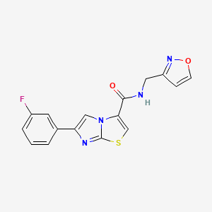 molecular formula C16H11FN4O2S B6115793 6-(3-fluorophenyl)-N-(3-isoxazolylmethyl)imidazo[2,1-b][1,3]thiazole-3-carboxamide 
