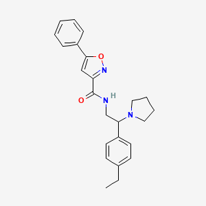 molecular formula C24H27N3O2 B6115809 N-[2-(4-ethylphenyl)-2-(1-pyrrolidinyl)ethyl]-5-phenyl-3-isoxazolecarboxamide 