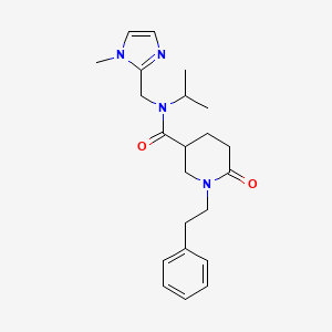 molecular formula C22H30N4O2 B6115821 N-isopropyl-N-[(1-methyl-1H-imidazol-2-yl)methyl]-6-oxo-1-(2-phenylethyl)-3-piperidinecarboxamide 