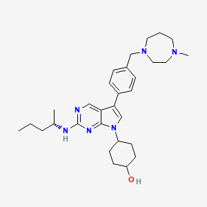 molecular formula C30H44N6O B611583 反式-4-(5-(4-((4-甲基-1,4-二氮杂环-1-基)甲基)苯基)-2-(((S)-戊烷-2-基)氨基)-7H-吡咯并[2,3-d]嘧啶-7-基)-环己烷-1-醇 CAS No. 1818234-19-3