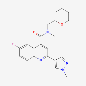 6-fluoro-N-methyl-2-(1-methyl-1H-pyrazol-4-yl)-N-(tetrahydro-2H-pyran-2-ylmethyl)quinoline-4-carboxamide