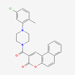 molecular formula C25H21ClN2O3 B6115838 2-{[4-(5-chloro-2-methylphenyl)piperazin-1-yl]carbonyl}-3H-benzo[f]chromen-3-one 