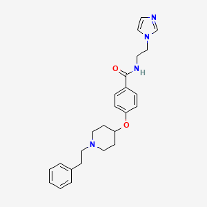 molecular formula C25H30N4O2 B6115847 N-[2-(1H-imidazol-1-yl)ethyl]-4-{[1-(2-phenylethyl)-4-piperidinyl]oxy}benzamide 