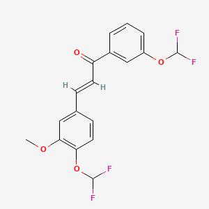 molecular formula C18H14F4O4 B6115865 3-[4-(difluoromethoxy)-3-methoxyphenyl]-1-[3-(difluoromethoxy)phenyl]-2-propen-1-one 