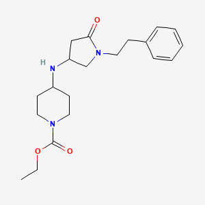 molecular formula C20H29N3O3 B6115869 ethyl 4-{[5-oxo-1-(2-phenylethyl)-3-pyrrolidinyl]amino}-1-piperidinecarboxylate 