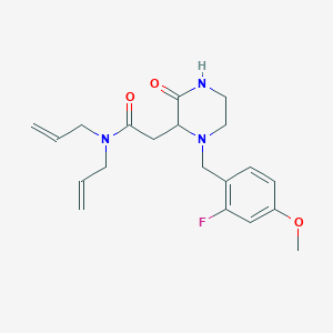 molecular formula C20H26FN3O3 B6115897 N,N-diallyl-2-[1-(2-fluoro-4-methoxybenzyl)-3-oxo-2-piperazinyl]acetamide 