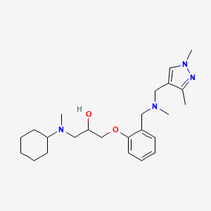 molecular formula C24H38N4O2 B6115913 1-[cyclohexyl(methyl)amino]-3-(2-{[[(1,3-dimethyl-1H-pyrazol-4-yl)methyl](methyl)amino]methyl}phenoxy)-2-propanol 