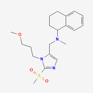 molecular formula C20H29N3O3S B6115949 N-{[1-(3-methoxypropyl)-2-(methylsulfonyl)-1H-imidazol-5-yl]methyl}-N-methyl-1,2,3,4-tetrahydro-1-naphthalenamine 
