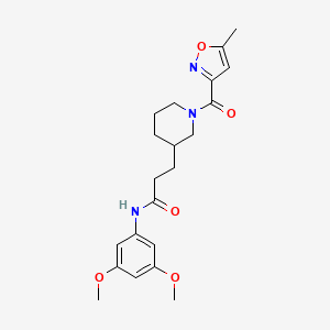 molecular formula C21H27N3O5 B6115961 N-(3,5-dimethoxyphenyl)-3-{1-[(5-methyl-3-isoxazolyl)carbonyl]-3-piperidinyl}propanamide 