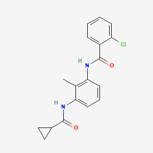 molecular formula C18H17ClN2O2 B6115979 2-chloro-N-{3-[(cyclopropylcarbonyl)amino]-2-methylphenyl}benzamide 