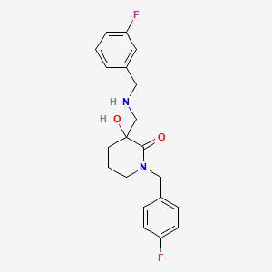molecular formula C20H22F2N2O2 B6116016 1-(4-fluorobenzyl)-3-{[(3-fluorobenzyl)amino]methyl}-3-hydroxy-2-piperidinone 