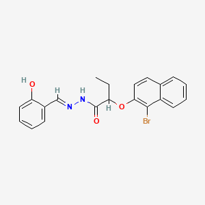 molecular formula C21H19BrN2O3 B6116029 2-[(1-bromo-2-naphthyl)oxy]-N'-(2-hydroxybenzylidene)butanohydrazide 