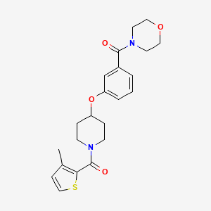 molecular formula C22H26N2O4S B6116035 4-[3-({1-[(3-methyl-2-thienyl)carbonyl]-4-piperidinyl}oxy)benzoyl]morpholine 