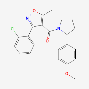 molecular formula C22H21ClN2O3 B6116108 3-(2-chlorophenyl)-4-{[2-(4-methoxyphenyl)-1-pyrrolidinyl]carbonyl}-5-methylisoxazole 