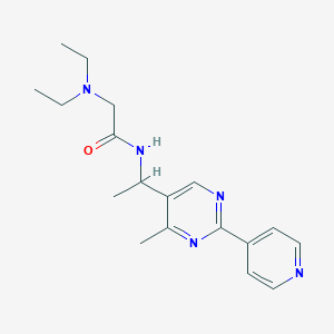 molecular formula C18H25N5O B6116115 N~2~,N~2~-diethyl-N~1~-{1-[4-methyl-2-(4-pyridinyl)-5-pyrimidinyl]ethyl}glycinamide 