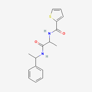 molecular formula C16H18N2O2S B6116120 N-{1-methyl-2-oxo-2-[(1-phenylethyl)amino]ethyl}-2-thiophenecarboxamide 