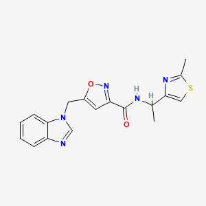 5-(1H-benzimidazol-1-ylmethyl)-N-[1-(2-methyl-1,3-thiazol-4-yl)ethyl]-3-isoxazolecarboxamide