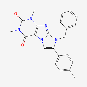 molecular formula C23H21N5O2 B6116147 8-benzyl-1,3-dimethyl-7-(4-methylphenyl)-1H-imidazo[2,1-f]purine-2,4(3H,8H)-dione 