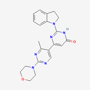 molecular formula C21H22N6O2 B6116156 2-(2,3-dihydro-1H-indol-1-yl)-4'-methyl-2'-(4-morpholinyl)-4,5'-bipyrimidin-6(1H)-one 