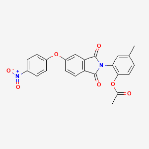 molecular formula C23H16N2O7 B6116198 4-methyl-2-[5-(4-nitrophenoxy)-1,3-dioxo-1,3-dihydro-2H-isoindol-2-yl]phenyl acetate 