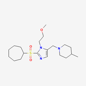 1-{[2-(cycloheptylsulfonyl)-1-(2-methoxyethyl)-1H-imidazol-5-yl]methyl}-4-methylpiperidine